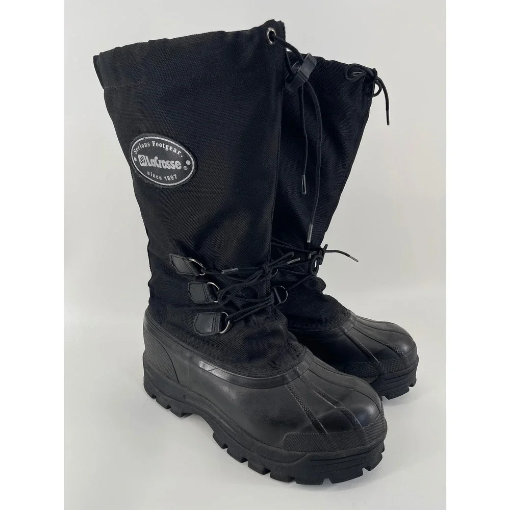 LaCrosse Snow Boots Women 9 Black Excellent Insulated Tall Winter Duck Boots